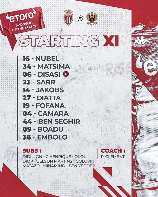 Головин не попал в стартовый состав "Монако" на матч с "Ниццей" в Лиге 1