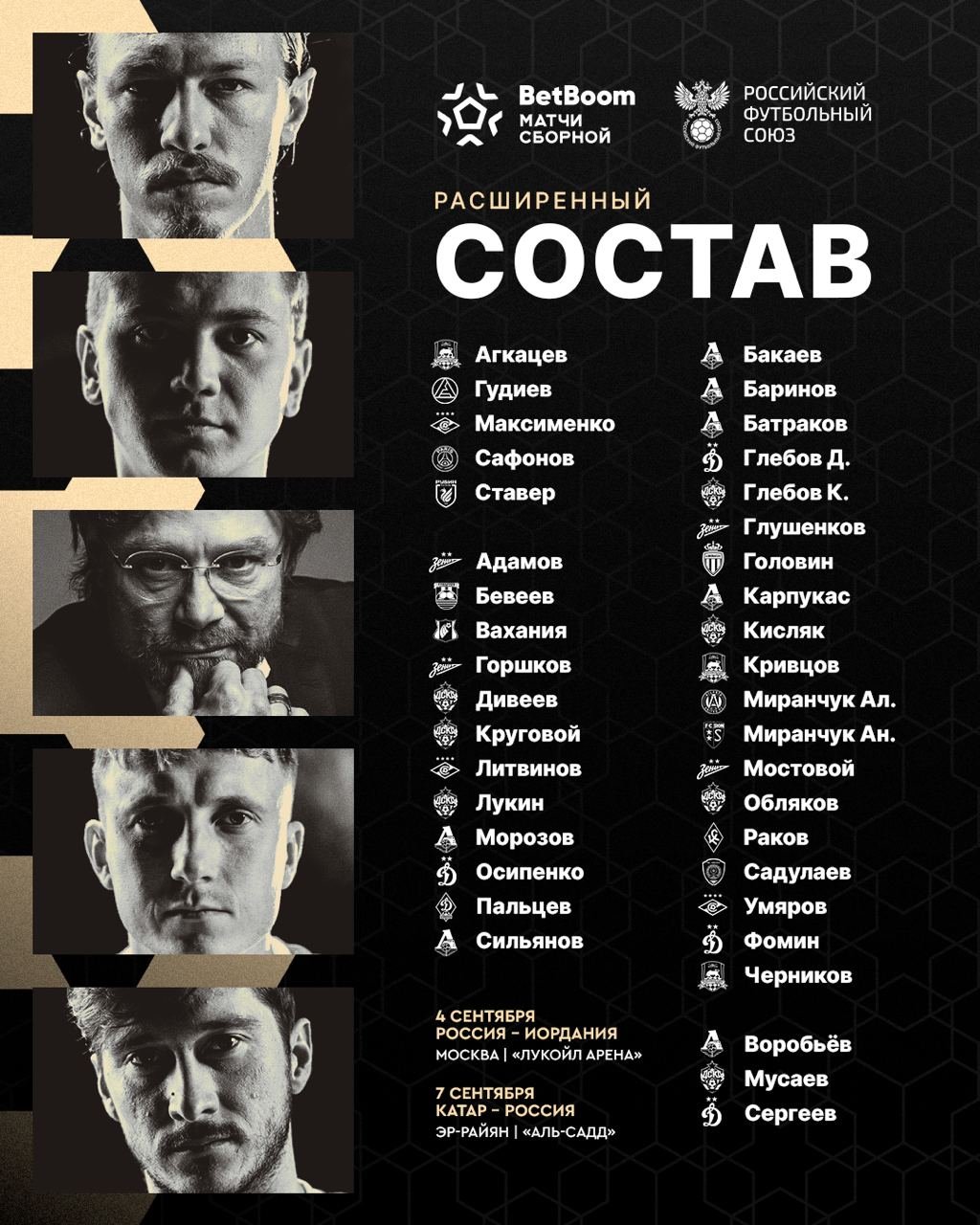 Стал известен расширенный состав сборной России на сентябрьские сборы
